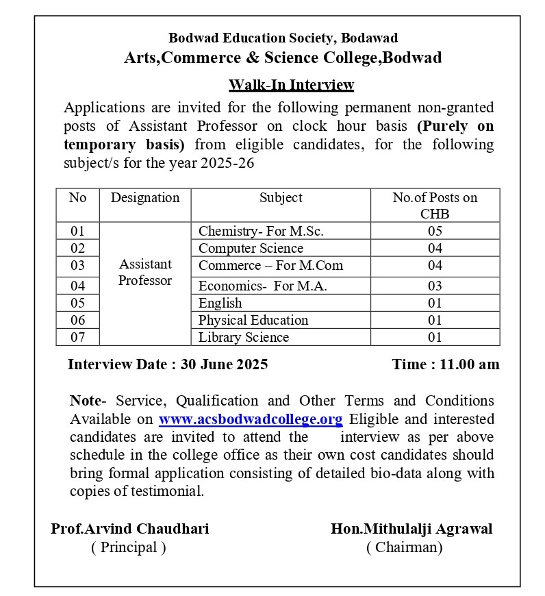 Recruitment Advertise CHB Non Grant 2025-26